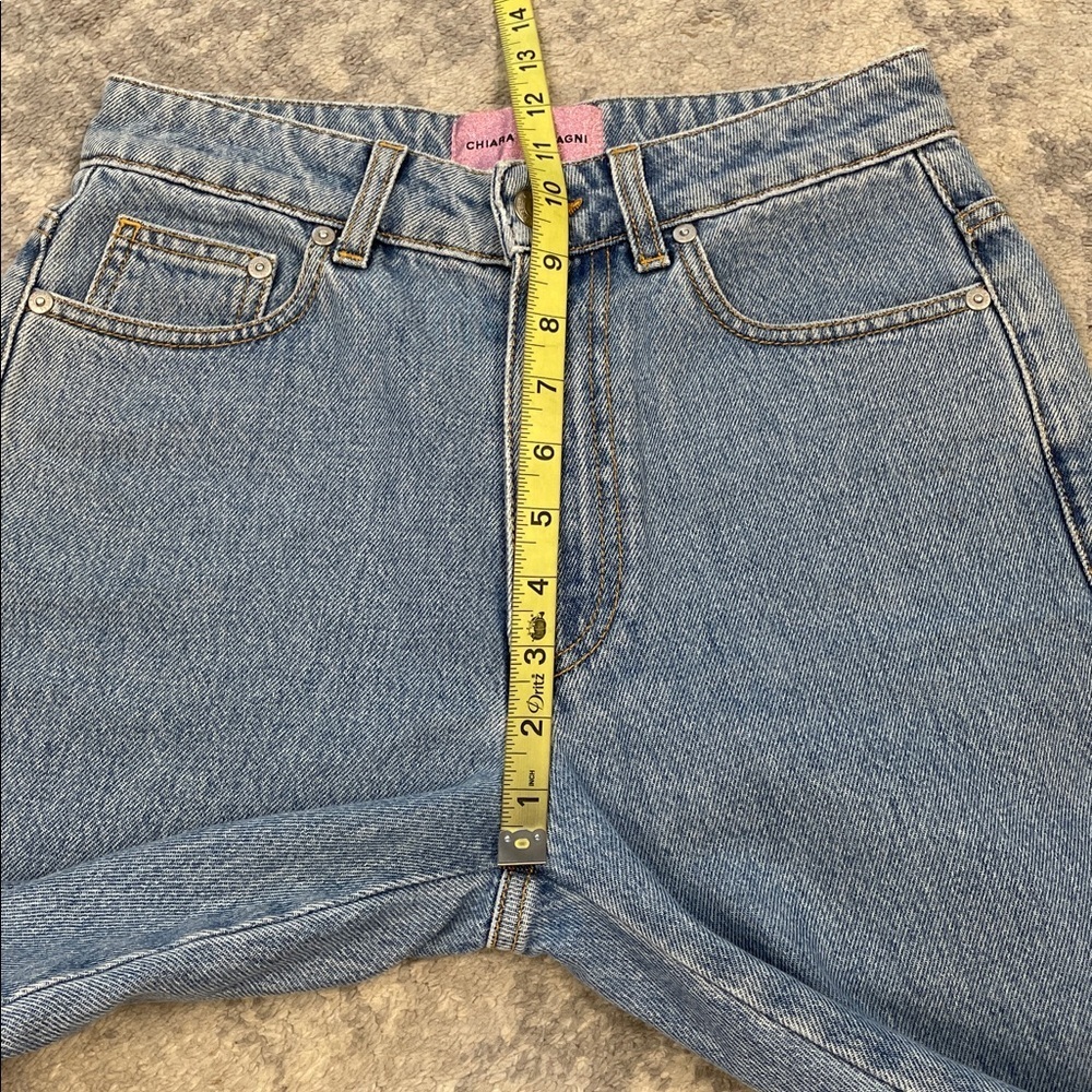 Chiara Ferragni Flirting Pockets Embroidered Slim Jeans Classic Blue Sz 27 - Picture 9 of 12